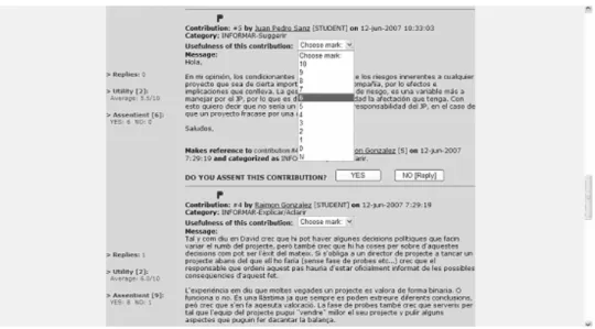 Figure 7. An example of a contribution to be assented and evaluated by a participant. 