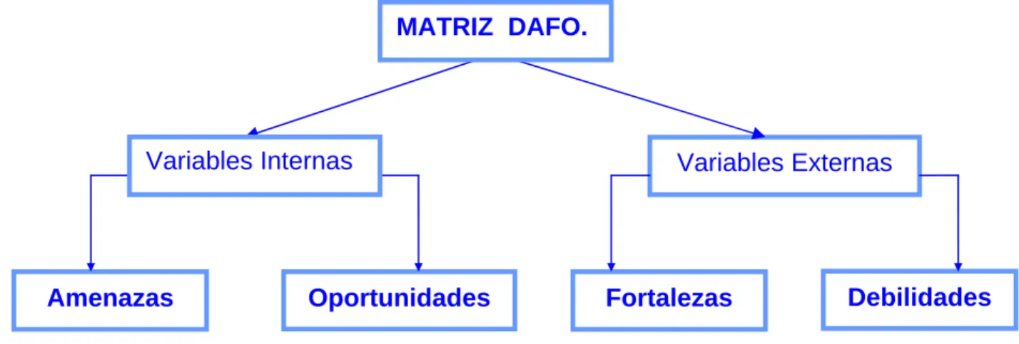 Fig. 1: Ubicación de las variables internas y externas de la DAFO:  