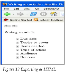 Figure 19 Exporting as HTML 