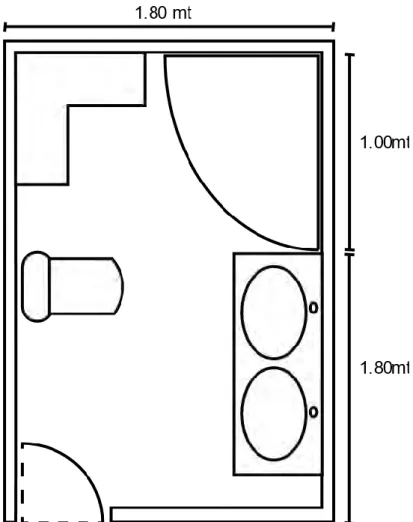 Figura 44-3 Plano Ambiente de baño moderno                                    