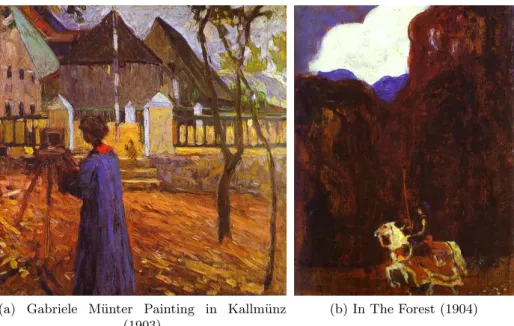 Fig. 3: Examples of images by Kandinsky which observers tended to catalogue as either Monet’s (a) or Picasso’s (b)