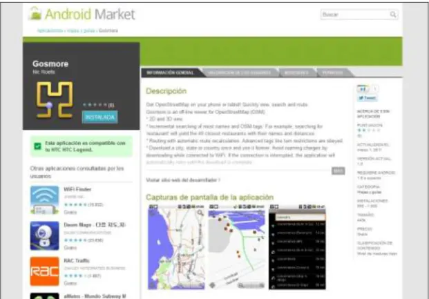 Figura 15. Android Market - Gosmore