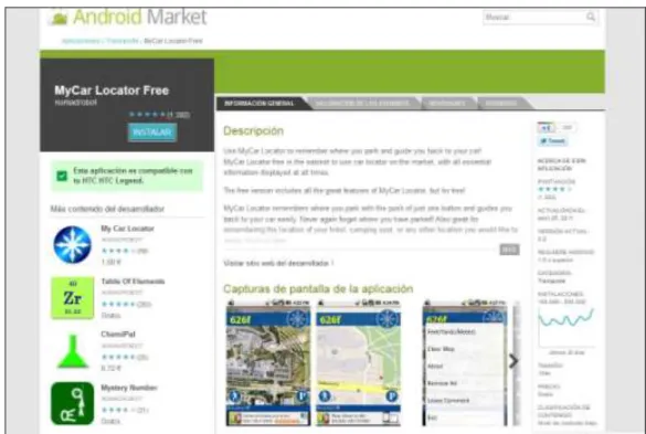Figura 24. Android Market - MyCar Locator 