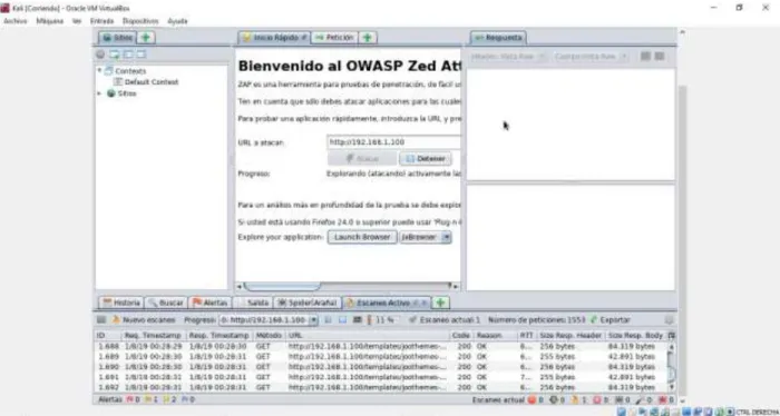 Figura 7-2: Interfaz de OWASP ZAP 