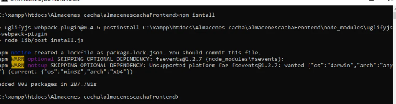 Figura 17-2: Ejecución del proyecto en modo desarrollador Vue.js 