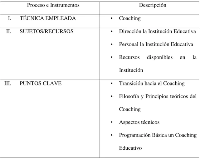 TABLA Nº 10 Proceso e Instrumentos para la propuesta 