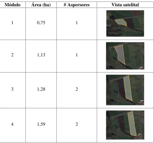 Tabla 1-3. Distribución de superficie por módulos 