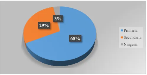 Gráfico 2. Nivel de educación en cuatro comunidades del cantón Guamote 