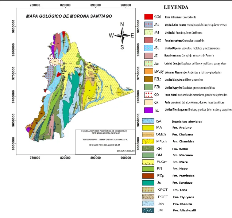 Figura  3-1: Mapa Geológico de Morona Santiago 