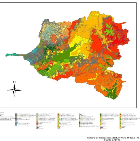 Figura 6 . Mapa de los ecosistemas de la Zona Sur de la Provincia de Chimborazo. 