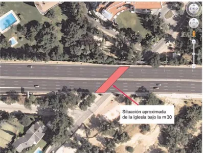 Fig. 01. Situación de la capilla bajo la M-30.