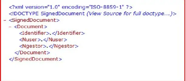 Figura 07: Document XML autenticació.