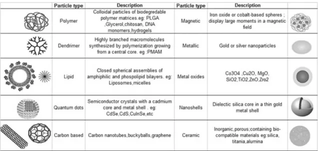 Table 1.1. Types of ENM classified by their structure and composition (adapted from  Dawidczyk et al., 2014; Tang et al., 2009)