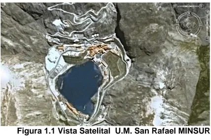 Figura 1.1 Vista Satelital  U.M. San Rafael MINSUR  Fuente: Google Earth 