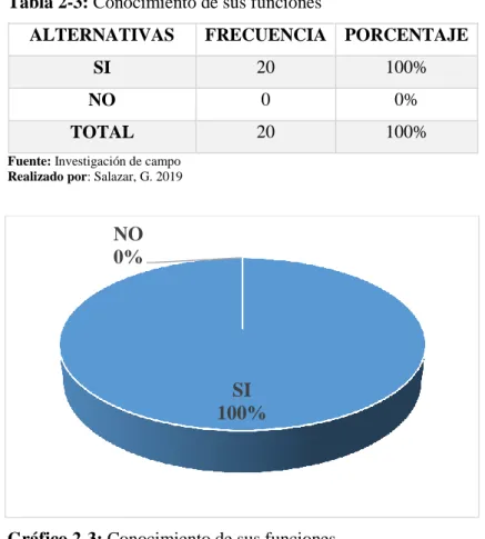 Gráfico 2-3: Conocimiento de sus funciones 