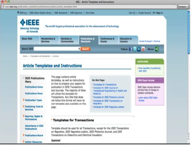 Figure 2.4: Article Templates and Instructions. IEEE Multimedia.