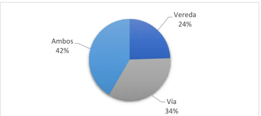 Gráfico 12-3: Parte de la vía por donde circula un ciclista. 