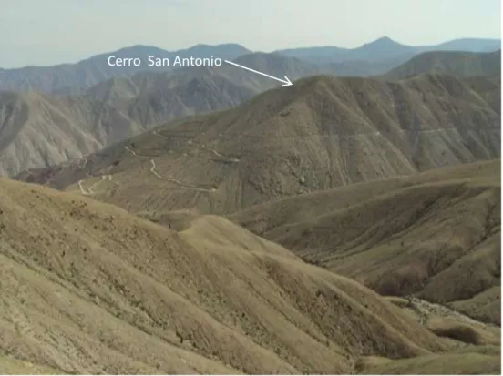 Foto N° 6  Vista Panorámica que muestra el clima árido de la zona Cerro Rico –  Alpacay 
