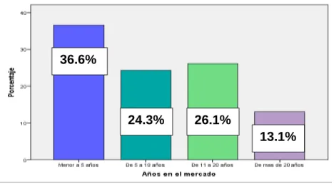 Gráfico 2: Años en el mercado  Fuente: Gráfico 2 