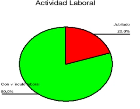 Gráfico 5: Variable “actividad laboral” en la muestra estudiada. 