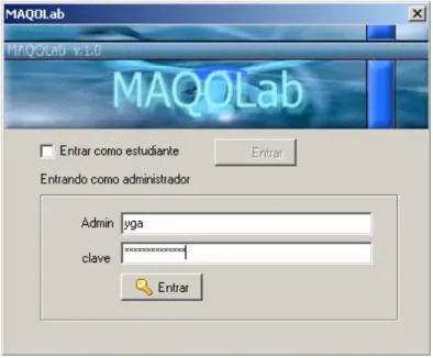 Figura 3.1: Diálogo de acceso al software. 