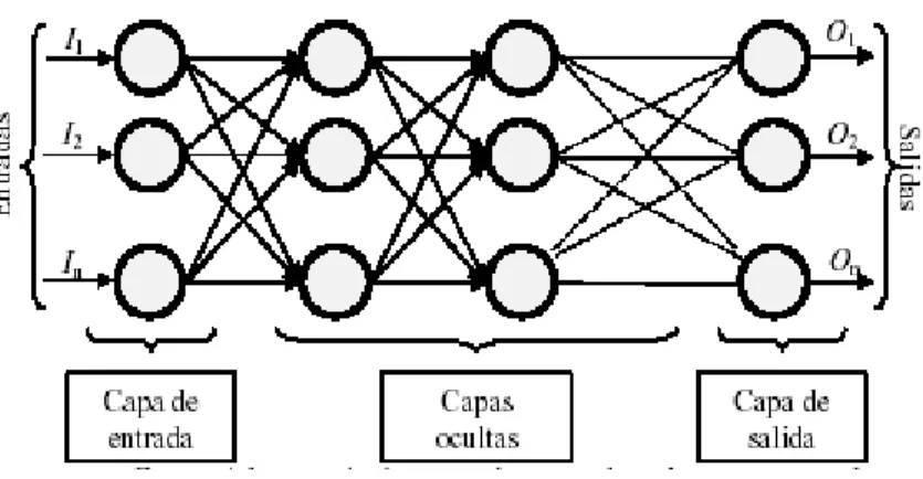Figura 3.3B: Esquema de una red neuronal. 