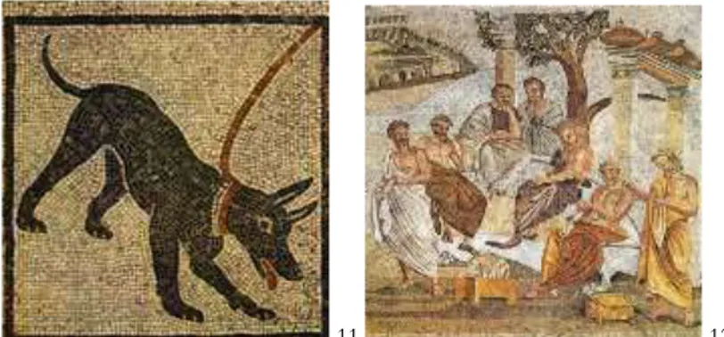 Fig. 12. Mosaico de la Academia de Platón. Siglo  I  d. C. Pompeya. 