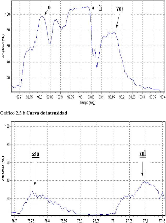 Gráfico 2.3 b Curva de intensidad 