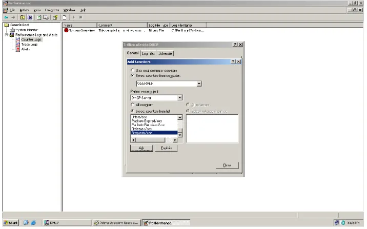 Figura 2.4 Configurando un log para DHCP. 