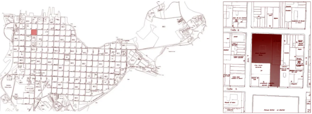 Fig. 4: Zonificación de la cabecera municipal. Ubicación de la edificación dentro de su  26  consejo popular