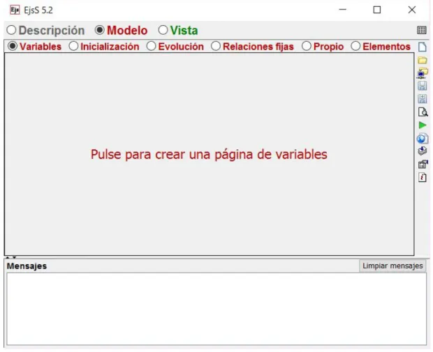 Figura 7.1.2.2 – Selector de panel de trabajo: Modelo