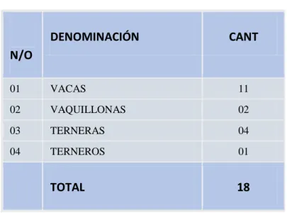 CUADRO N° 5  Número de Ganado Vacuno 