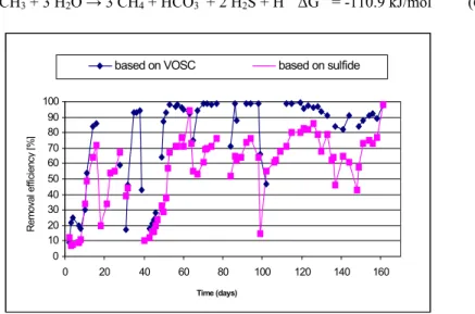 Figure 2. MT removal efficiency of the UASB reactor. 