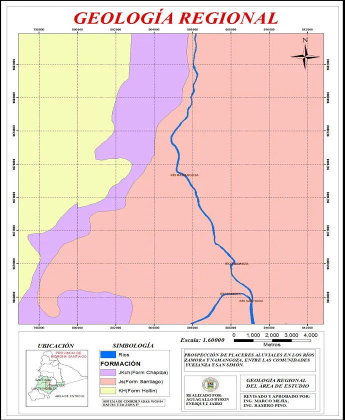 Figura N° 8: Mapa Geológico Regional de la Zona de Estudio. 