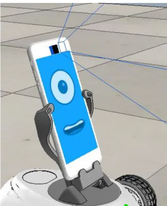 Figura 42: Integración del vision sensor en el modelo de V-REP. 