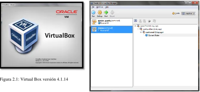 Figura 2.1: Virtual Box versión 4.1.14