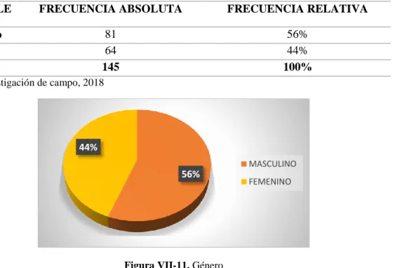 Tabla VII-12. Género 