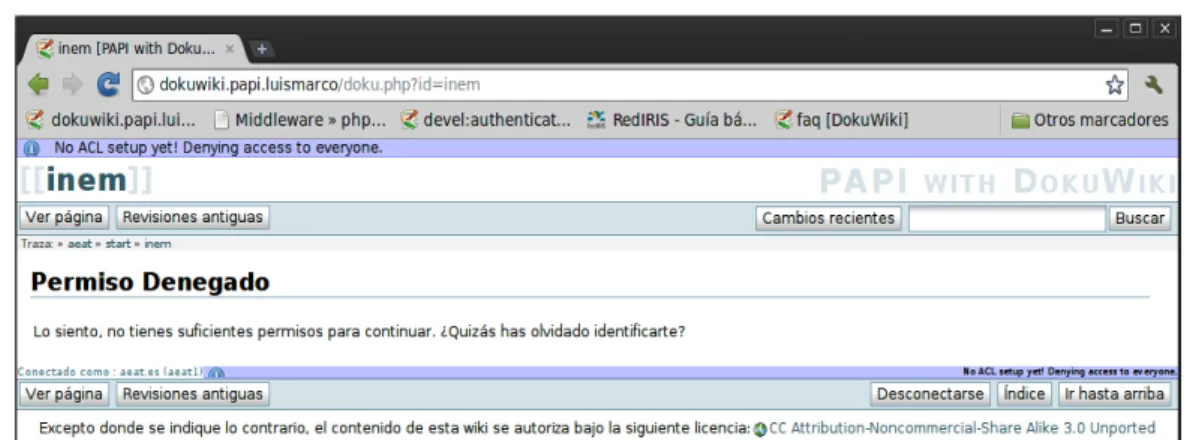 Figura 4.5: Denegación de acceso a usuarios sin privilegios