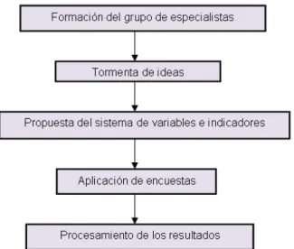 Gráfico 2. Esquema metodológico para la conformación del sistema de indicadores 