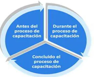 Figura 1: Esquema de la metodología para medir el impacto de la capacitación. 