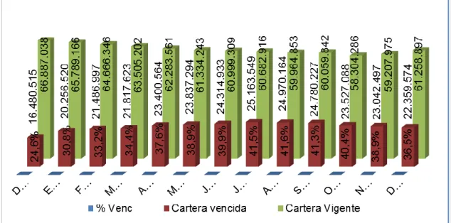 Tabla 8. Cartera total vigente y vencida 