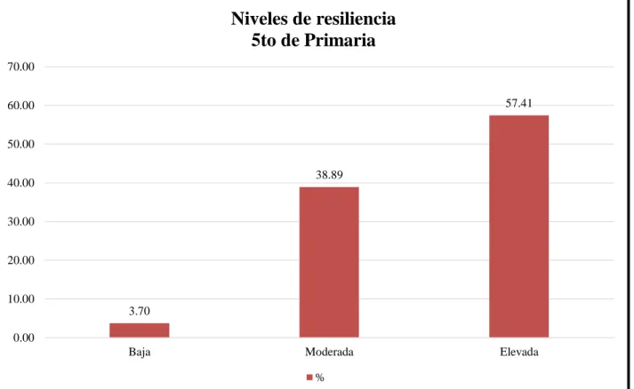 Figura 2. Porcentaje niveles de resiliencia. 