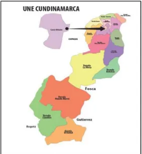 Tabla 1: Distribución superficial de las veredas de Une. 