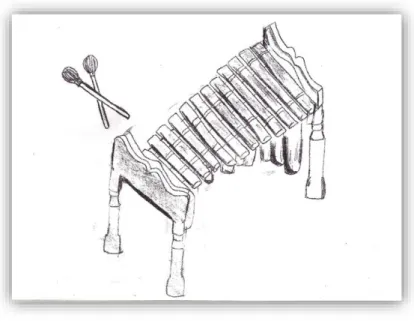 Figura 5. Marimba de chonta. Dibujo de autoría propia, 2018. 