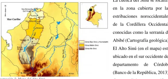 Ilustración 3: Mapa del Alto Sinú.