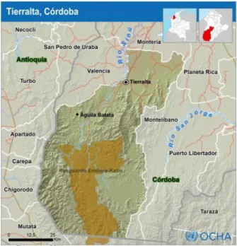 Ilustración 1: Mapa de Tierralta. (OCHA,2015)