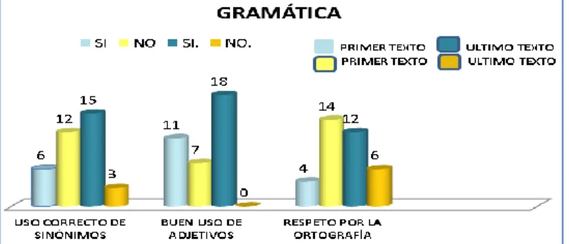 Gráfico 9: descripción individual del lugar donde vivo: gramática  