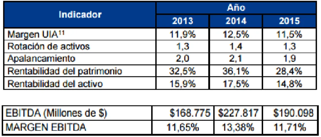 Tabla 2. Indicadores Financieros Norma Local 