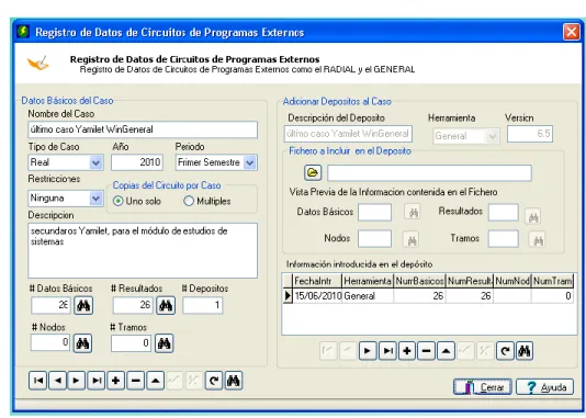 Figura 2.4: Registro de datos de circuitos de programas externos. 