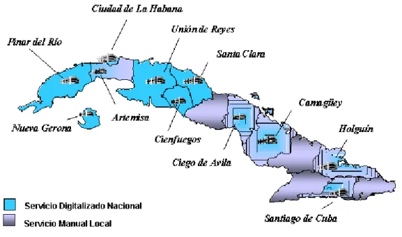 Fig. 2.1 Ubicación de los Centros de Atención Telefónica (113) 